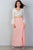 Ladies fashion  maxi length front split front button closure partially lined elastic back detail skirt