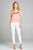 Ladies fashion plus size open shoulder flounce w/embo crepe woven top