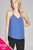 Ladies fashion plus size v-neck w/open back double strap detail woven cami top