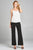 Ladies fashion plus size v-neck w/open back double strap detail woven cami top