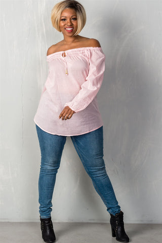 Ladies fashion plus size boho contemporary elastic off the shoulder top