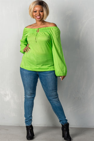 Ladies fashion plus size boho contemporary elastic off the shoulder top