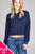 Ladies fashion plus size dropped long sleeve french terry hoodie top