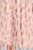Ladies fashion elastic waist band w/accordian pleated floral print mesh midi skirt