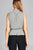 Ladies fashion leeveless neck and waist smocked detail stripe rayon spandex top