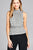 Ladies fashion leeveless neck and waist smocked detail stripe rayon spandex top
