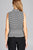 Ladies fashion leeveless neck and waist smocked detail stripe rayon spandex top