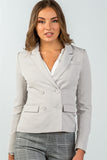 Ladies fashion grey double button down classic solid blazer