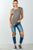 Ladies fashion round neckline "love someone" graphic side flowy tee