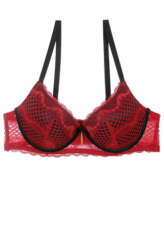 Ladies two tone geo lace bra w/ underwire