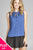Ladies fashion plus size sleeveless v-neck self tie w/eyelet detail front button woven top