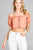 Ladies fashion short sleeve off the shoulder front eyelet w/string crop top