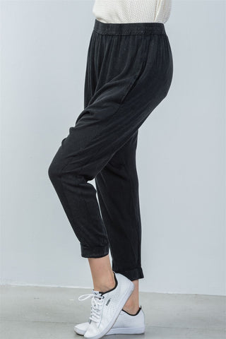 Ladies fashion elastic waist  loose baggy joggers pants