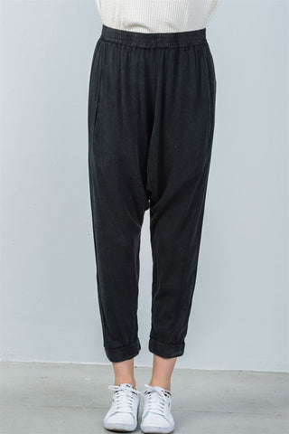 Ladies fashion elastic waist  loose baggy joggers pants