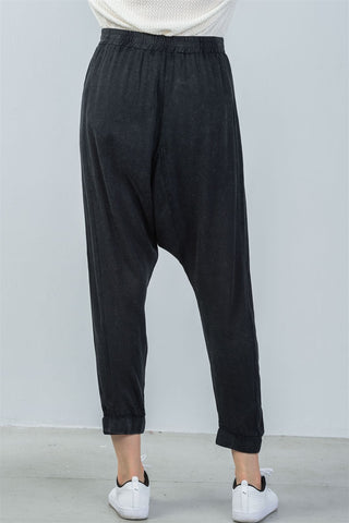 Ladies fashion elastic waist  loose baggy joggers pants