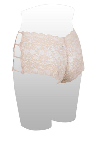Ladies plus size caged lace hipster