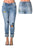 Ladies fashion denim capri with patches and pocket embroidered