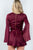 Ladies fashion round neckline gathered long bell sleeves romper