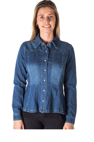 Ladies fashion denim shirt jacket