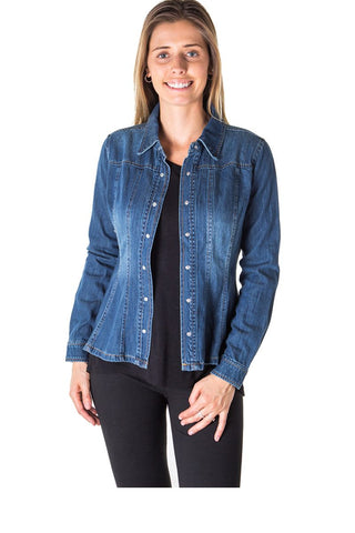 Ladies fashion denim shirt jacket