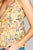 Ladies fashion plus size heart neck w/self tie detail floral print cami woven top