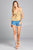 Ladies fashion plus size heart neck w/self tie detail floral print cami woven top