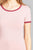 Ladies fashion plus size short sleeve v-neck strappy w/chocker cotton rayon spandex top