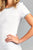 Ladies fashion plus size short sleeve v-neck strappy w/chocker cotton rayon spandex top