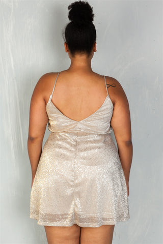 Ladies fashion plus size old spaghetti self-tie waist mini dress