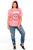Ladies fashion plus size graphic short-sleeve distressed hoodie
