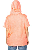 Ladies fashion plus size graphic short-sleeve distressed hoodie