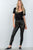 Ladies fashion mid-rise black tight ankle leggings