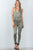 Ladies fashion low back halter lapel drape front jumpsuit