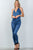 Ladies fashion low back halter lapel drape front jumpsuit