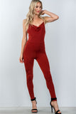 Ladies fashion low back cowl neck bodycon jumpsuit