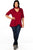 Ladies fashion plus size mock neck choker keyhole stripe asymmetric top