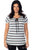 Ladies fashion plus size lace stripe knit top
