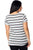 Ladies fashion plus size lace stripe knit top