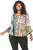 Ladies fashion plus size boho multi color boho contemporary bell sleeve top