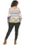 Ladies fashion plus size boho multi color boho contemporary bell sleeve top