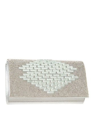 Rhinestone pave pattern evening clutch bag