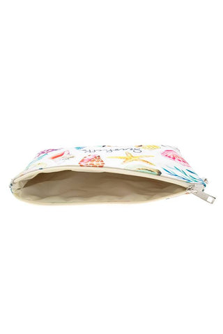 Seashells print pouch bag