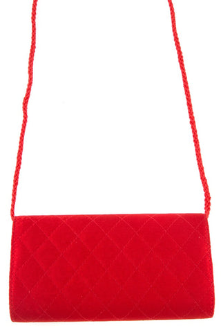 Quilted diamond pattern rhinestone accent mini shoulder bag