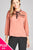 Ladies fashion plus size 3/4 sleeve lace yoke detail w/contrast tie woven top