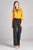 Ladies fashion plus size 3/4 sleeve lace yoke detail w/contrast tie woven top