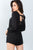 Ladies fashion black double tie-back long sleeve romper