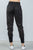 Ladies fashion ankle lenght black zipper high waisted jogger pants