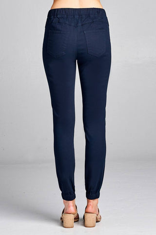 Ladies fashion waist drawstring elastic hem pants