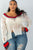 Ladies fashion plus size v neckline size stripe shark-bite sweater