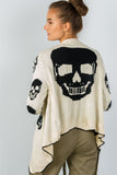 Ladies fashion tunic length skull knitting tunic cardigan